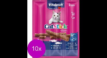 Vitakraft Cat-Stick Mini - Kattensnack - Kabeljauw&Tonijn - 10 x 3 st