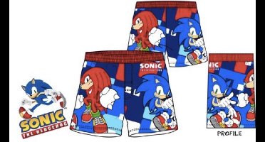 Sonic zwemshort - blauw - rood - maat 104 / 4 jaar