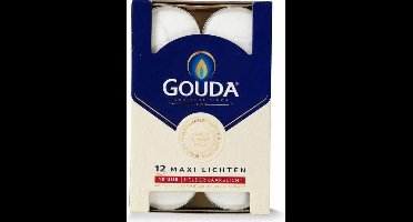Gouda maxi theelichten 10 branduren - doos met 12 waxinelichtjes