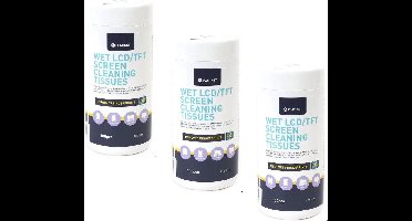 PLATINET Natte reinigingsdoekjes voor LCD schermen 100 stuks - Set van 3