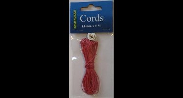 Waxed Cotton Cord, round, 1,0mm, Cyclamen, 5mtr.