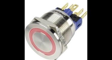 TRU COMPONENTS 1303040 GQ22S-11E/R/12V Vandalismebestendige druktoets 250 V/AC 3 A 1x uit/(aan) Moment Rood IP65 1 stuk