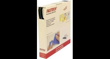 FASTECH® B10-SKL999925 Klittenband Om vast te plakken Hotmelt Haak- en lusdeel (l x b) 25 m x 10 mm Zwart 25 m