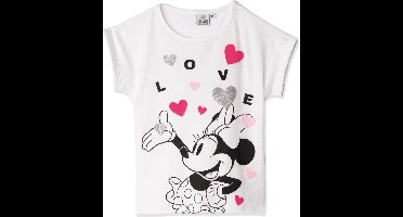 Disney Minnie Mouse T-shirt - LOVE - wit - maat 110/116 (6 jaar)
