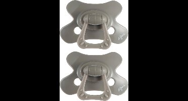 Difrax Natural Fopspeen - 6 tot 12 Maanden - Donkergrijs - 2 Stuks