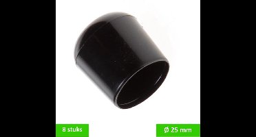 DELTAFIX peerdoppen Ø 25 mm | zwart | 8 STUKS