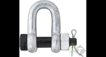 D-sluiting met moerbout en splitpen - 3.25 Ton - Zwaar uitgevoerd - 19 mm