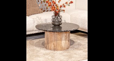 Salontafel Brix Nova | Rond | Zwart Marmer Mangohout