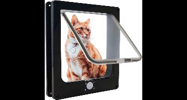 IVOL Kattenluik met Tunnel 23,5 x 27 x 5,5 cm - Zwart - 4 vergrendelingsstanden