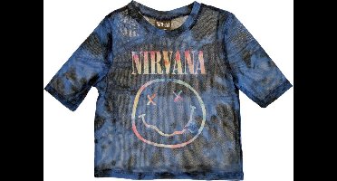 Nirvana - Pastel Happy Face Crop top - XXS - Blauw