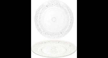 Plasticforte onbreekbare taart/gebakbordjes - 8x - kunststof - kristal stijl - transparant - 15 cm