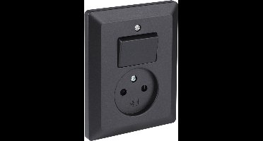 Q-Link combinatie inbouw - wissel - met shutter - met aanraakbeveiliging - zwart