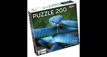 Tactic Blue Viper – Puzzel – 200 stukjes – Indrukwekkende Slangenillustratie – Strak en Rustgevend Ontwerp – Hoogwaardige Scandinavische Kwaliteit