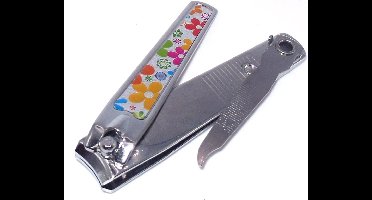 Nagelknipper groot met bloemopdruk