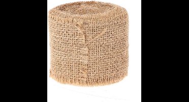 HBX Natural Living Decoratie lint - jute - rol - 500 x 5 cm - decoratielint stof - hobby