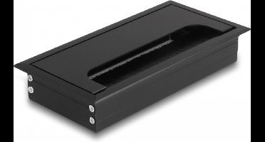Kabeldoorvoer voor tafelinbouw met borstel 160 x 80 x 28 mm zwart