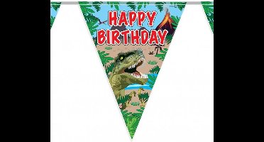 Vlaggenlijn Happy Birthday Dinosaurus 4 mtr.