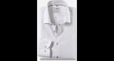 OLYMP Level 5 body fit overhemd - satijnbinding - lichtbeige - Strijkvriendelijk - Boordmaat: 45