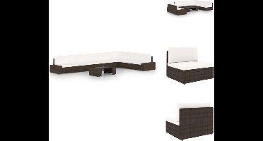 vidaXL Tuinset - PE-rattan - Bruin - 90x50x26 cm - 8 cm kussen - Montage vereist - vidaXL - Tuinset