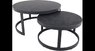 Rhodos koffietafel - set van 2 - antraciet