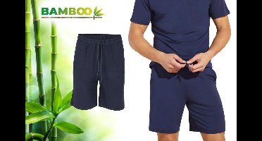 Bamboe Pyjama Short Heren - Navy - Korte Pyamabroek Heren - Pyama Heren Volwassenen