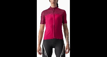Castelli Fietsshirt Korte Mouwen Dames Rood Roze - CASTELLI VELOCISSIMA JERSEY PERSIAN RED BORDEAUX - L