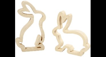 Creativ Company Houten Open Paashazen 14 cm 2 stuks