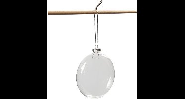 Creativ Company Glazen Kerstbal Plat 8 cm 6 stuks