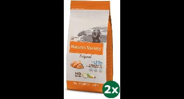 2x12 kg Natures variety original adult medium / maxi salmon no grain hondenvoer