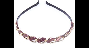 Diadeem bruin met gouden schakels