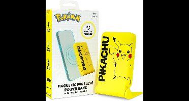 Pokémon - Pikachu - draadloze magnetische powerbank - inklapbare telefoonstandaard - 5000mAh - USB-C