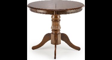 Uitschuifbare ronde eettafel William 90 tot 124 cm breed walnoot