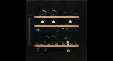 Boretti MLWC60ZW Wijnklimaatkast inbouw 60cm, 2 zones, 28 flessen, ZW