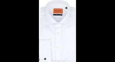 Suitable Overhemd White Twill Dubbelmanchet - Maat 40 - Heren - Overhemden Formeel