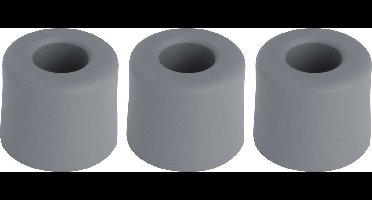 Deltafix Deurbuffer - 3x - deurstopper - grijs - rubber - 30 x 25 mm - schroefbevestiging