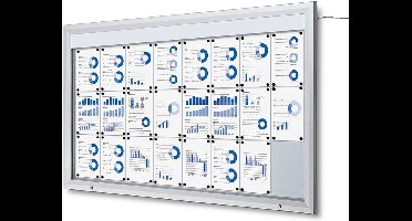 Vergrendelbaar Notitiebord Outdoor Verlicht Logo met Gasveer 24x A4 - Syna SCT24XA4PHLED - Horeca & Professioneel