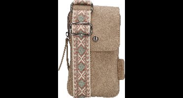 Beagles Malaga Crossbody Telefoontasje met Trendy Schouderband - Dames Tas - Lichttaupe