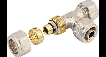 Bonfix Alu-knel messing knelkoppeling T-stuk 20mm FFF
