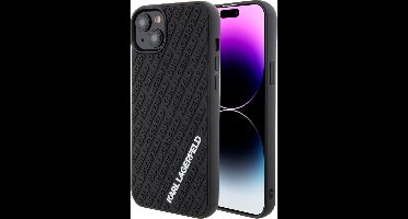 Karl - Lagerfeld - 3D Rubber Multi Logo hoesje voor iPhone - 15 - Plus - zwart