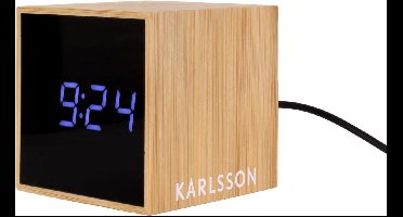 Karlsson Wekker Mini Cube - Bamboe - 6,3x6,3x6,3cm - Modern - Wekker voor slaapkamer - Wekkers