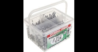 Hout schroeven.Assortiment. spaanplaatschroef platkop. kruiskop RVS - A2. 500 stuks.