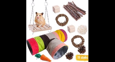 Knaagdieren Speelgoed Pakket - 11 stuks - Knaagdieren Set - Hamster Speelgoed - Cavia speelgoed - Speeltjes