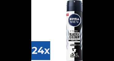 NIVEA Men Deodorant Spray Invisible for Black & White - 150 ml - Voordeelverpakking 24 stuks