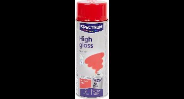 Spectrum - Spuitverf Rood | Spuitlak | Spuitbus | Rood Hoogglans |Sneldrogend | Binnen & Buiten| 400ml