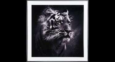 Present Time Wanddecoratie Tiger - Zwart - 2x50x50cm - Modern