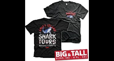 Jaws Amity Island Shark Tours Big & Tall T-Shirt Black-5XL