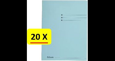 20 x Dossiermap - A4 - Esselte - Manilla - 3-kleps - blauw