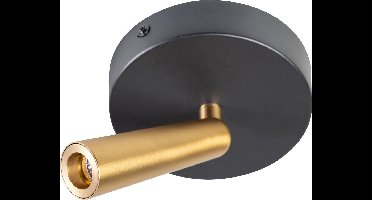 ETH Barry Spot led 1x3w 2700k rond zwart+mat messing dimbaar W135xH165mm 66Lm