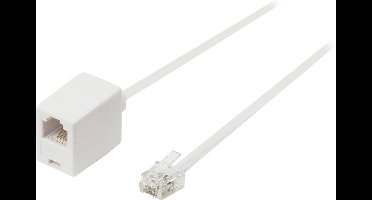 RJ11 - RJ11 telefoon verlengkabel / wit - 5 meter
