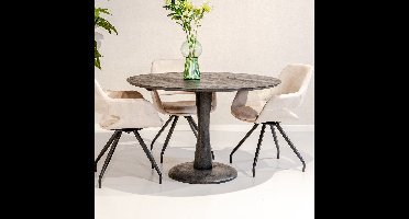 Eettafel Brix Vivian | Rond | Zwart Mangohout